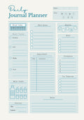 Daily Journal and Planner A5 Blue Template